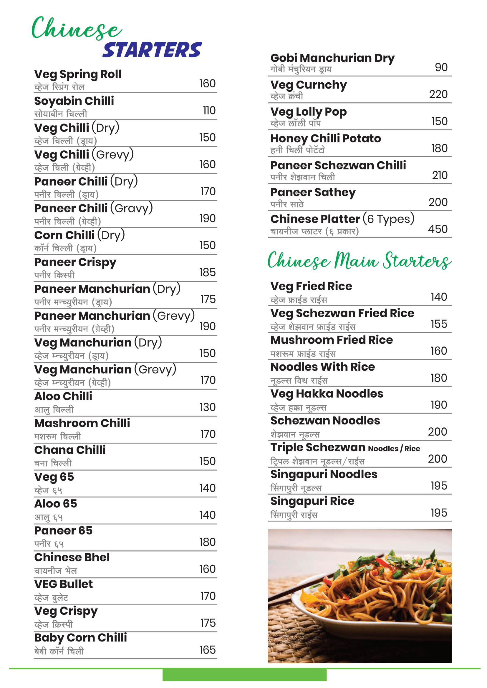 menu page